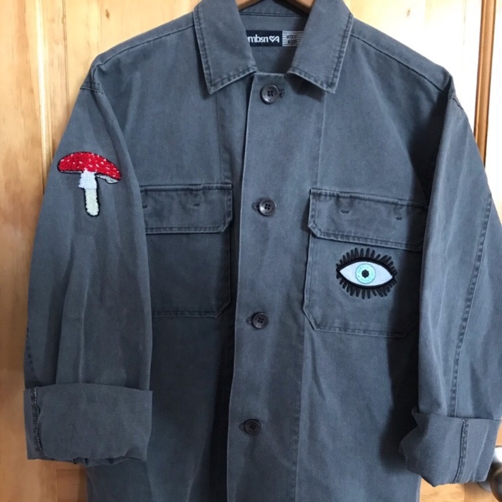 NWT Size small Modest Mouse button down in grey